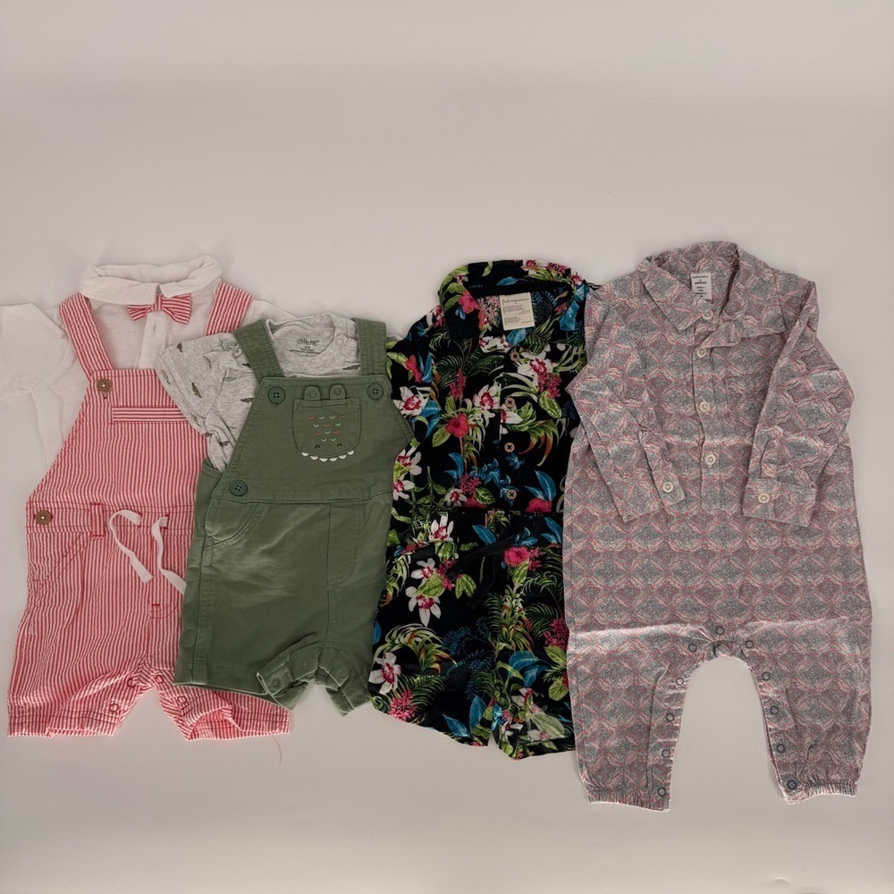 Lot of 4 Baby Boy Outfit Sets Size 6-9m